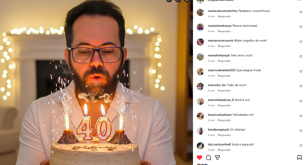 Exemplo de engajamento real no Instagram